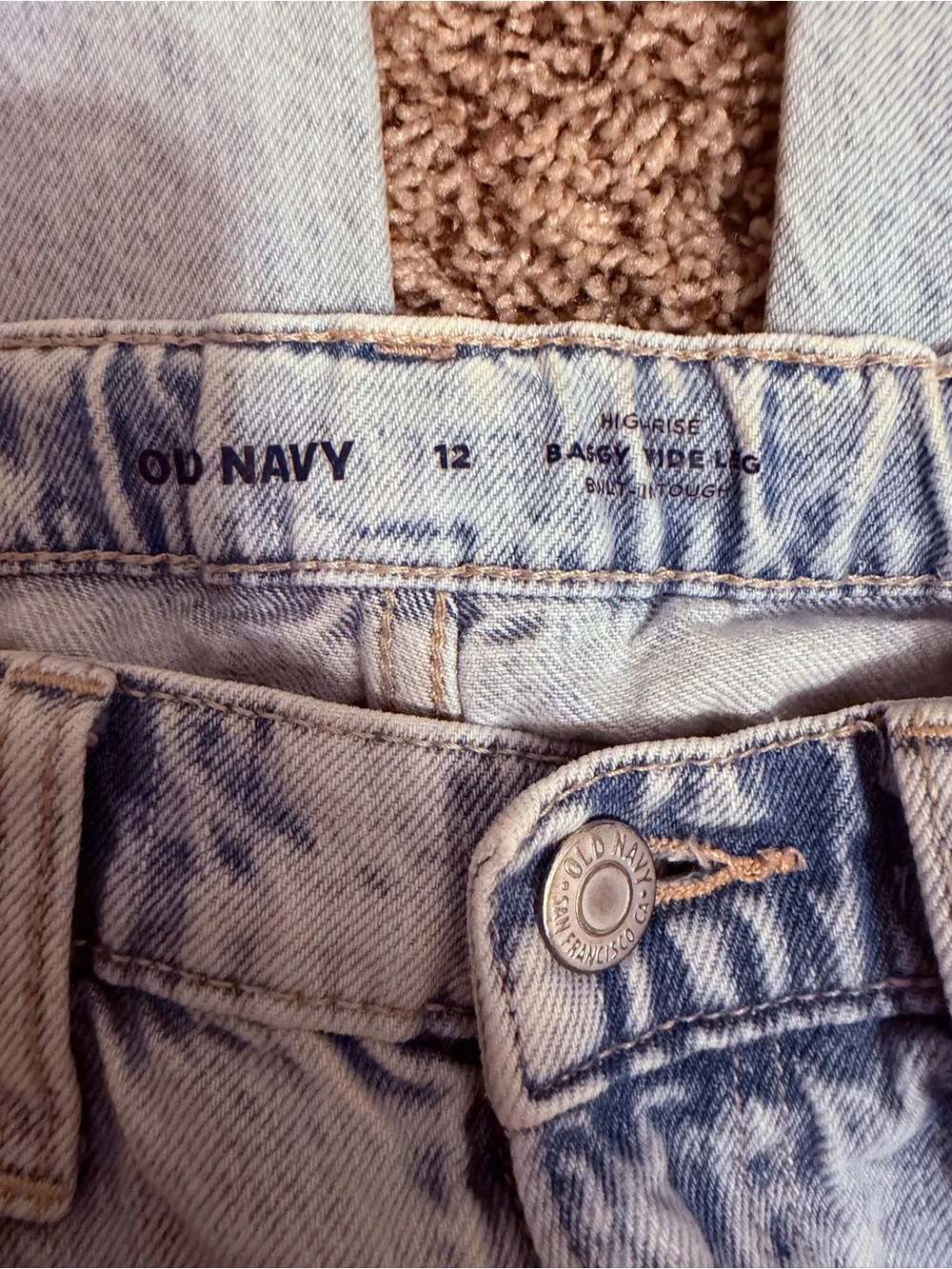 Old Navy Light Blue High-Rise Baggy Wide Leg Jeans